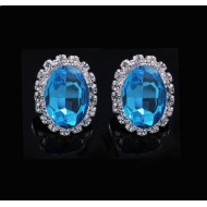 Cercei ovali Topaz Divine cu zirconii