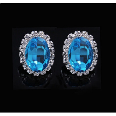 Cercei ovali Topaz Divine cu zirconii