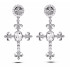 Cercei Diamond Luxury Long in forma de cruce cu zirconii