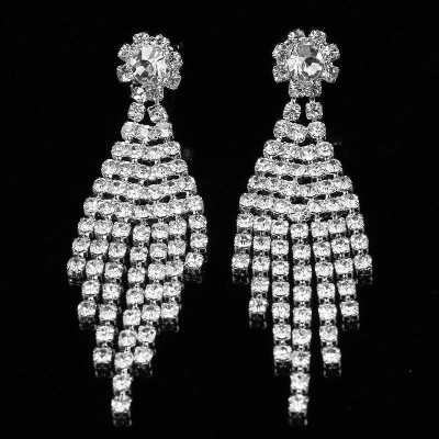 Cercei Chandelier Diamond Jasmin cu cristale tip diamant