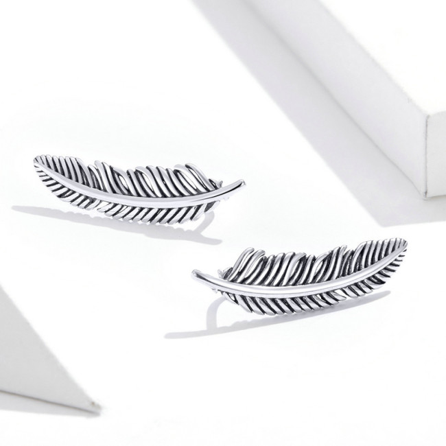 Cercei argint Feathers