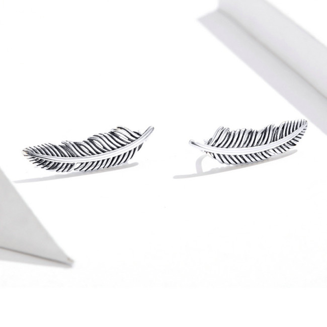 Cercei argint Feathers