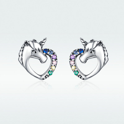 Cercei argint Unicorn Love