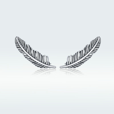 Cercei argint Feathers