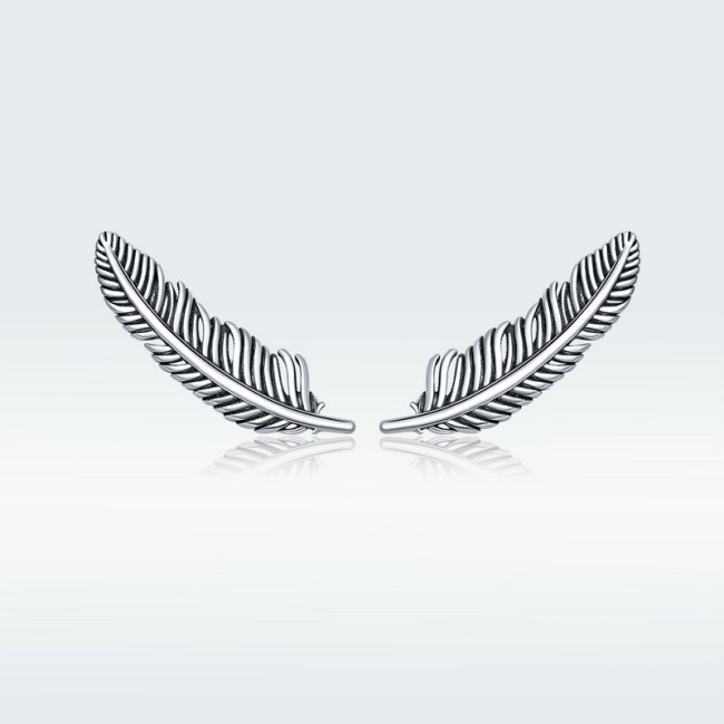 Cercei argint Feathers