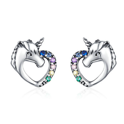 Cercei argint Unicorn Love