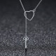 Colier argint Heart & Key