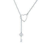 Colier argint Heart & Key