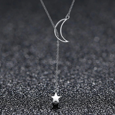 Colier argint 925 Moon and Star