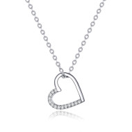 Colier argint Love Crystal Heart