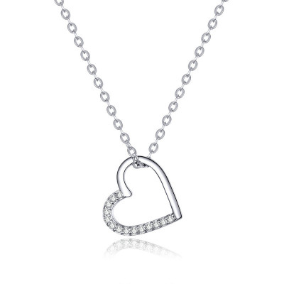 Colier argint Love Crystal Heart