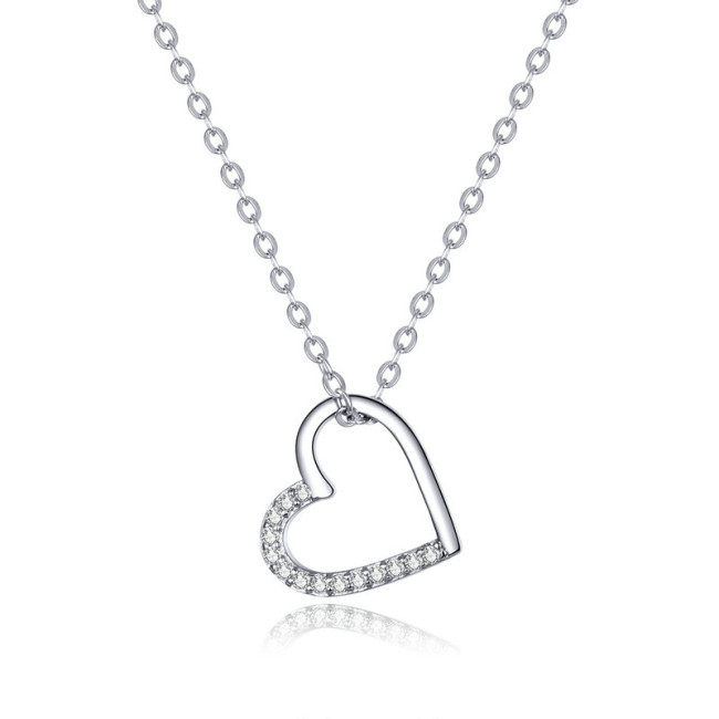 Colier argint Love Crystal Heart