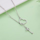 Colier argint Heart & Key