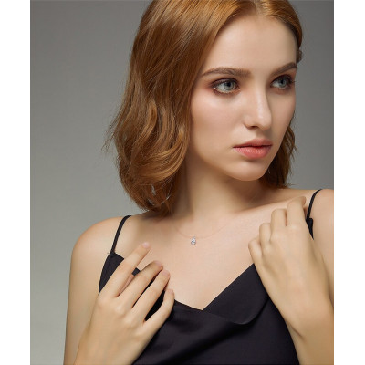 Colier argint Simple Silver Cubic Zircon Tear