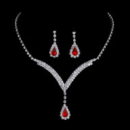 Set Colier si Cercei Rubin Lady Crystals