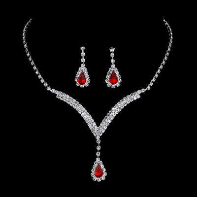 Set Colier si Cercei Rubin Lady Crystals