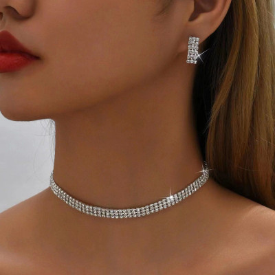 Set bijuterii colier si cercei Diamond Look