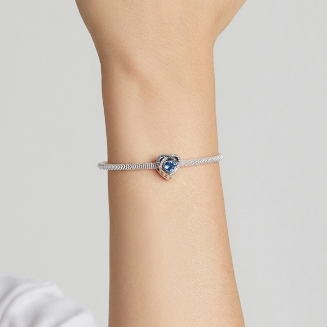 Talisman argint Blue Heart Forever Love