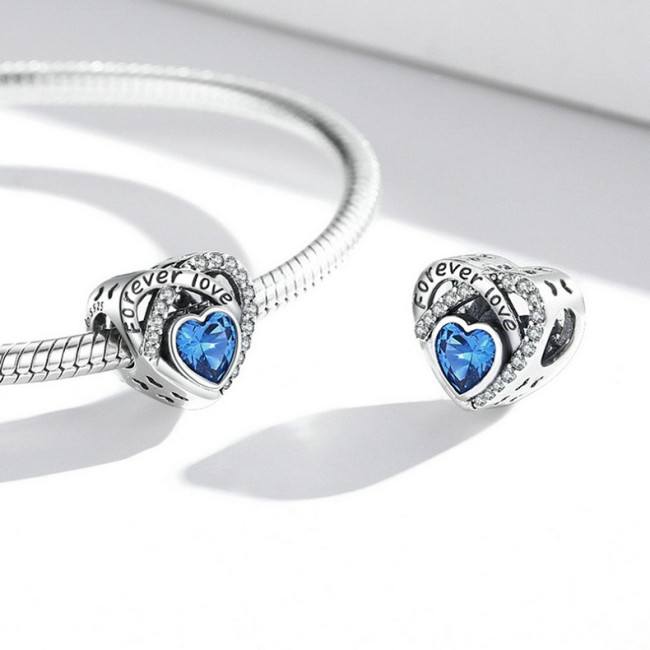 Talisman argint Blue Heart Forever Love