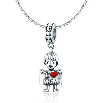 Talisman argint I Love Mom - Boy