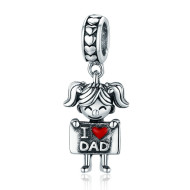 Talisman argint I Love Dad - Girl