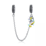 Talisman argint lant de siguranta Unicorn 