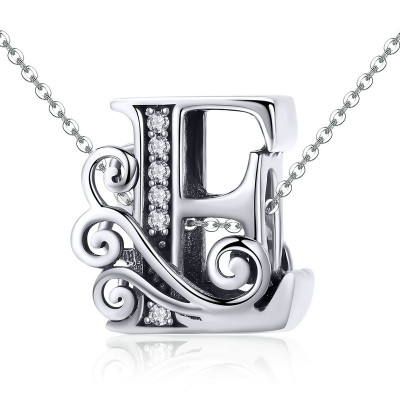 Talisman argint Litera E