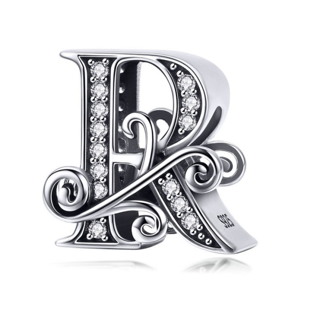 Talisman argint Litera R