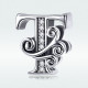 Talisman argint Litera T