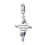 Talisman argint cu cruce si inima Love You More
