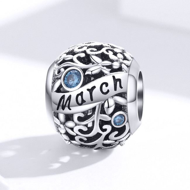 Talisman argint Birthday Stone March