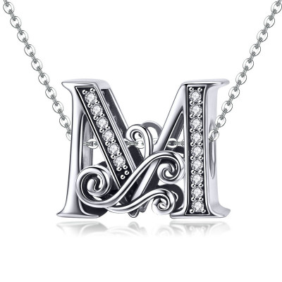 Talisman argint Litera M
