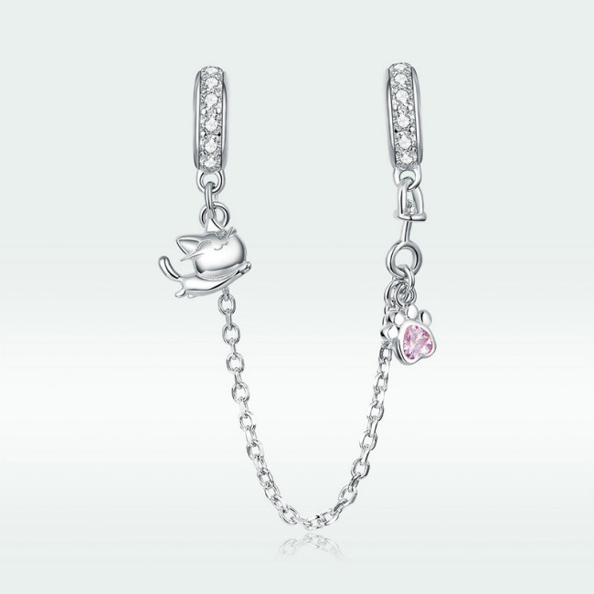 Talisman argint Lovely Kitty Safety Chain