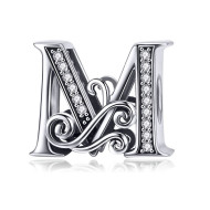 Talisman argint Litera M