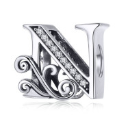 Talisman argint Litera N