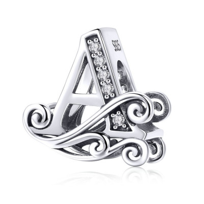 Talisman argint Litera A