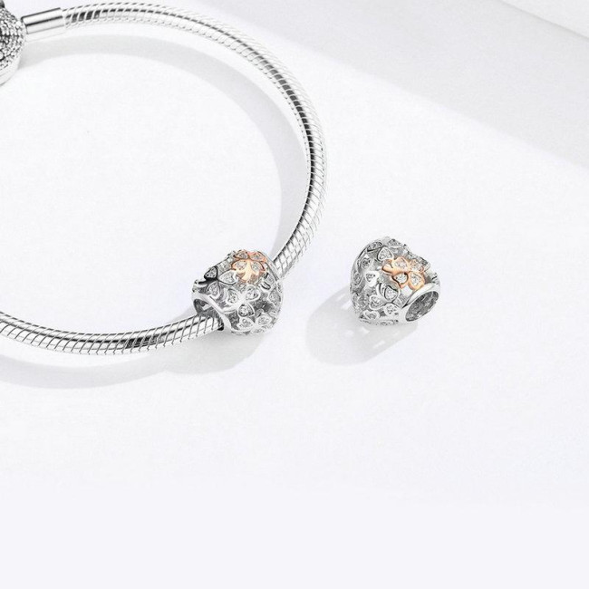 Talisman argint Lucky Clover Heart