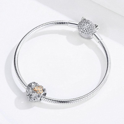 Talisman argint Lucky Clover Heart