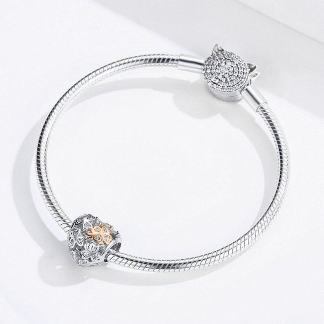 Talisman argint Lucky Clover Heart