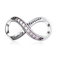 Talisman argint Infinite Pink Family Forever