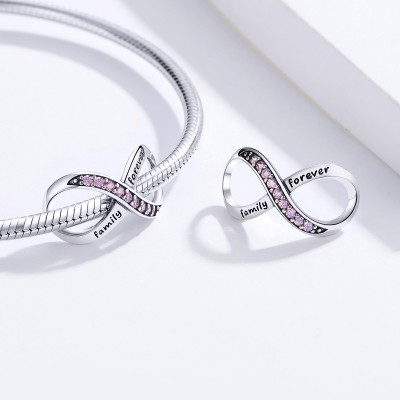 Talisman argint Infinite Pink Family Forever Talisman argint Infinite Pink Family Forever