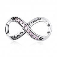 Talisman argint Infinite Pink Family Forever