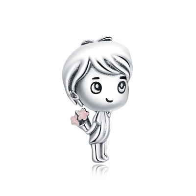 Talisman argint Sweet Boy With Flowers Talisman argint Sweet Boy With Flowers