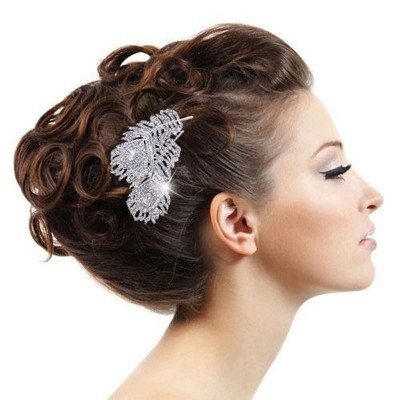 Accesoriu par agrafa tip pieptene Glow Feathers cu diamante de zirconiu cubic