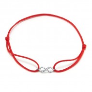 Bratara argint Infinite Gift snur rosu