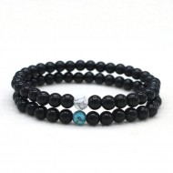 Bratari set cuplu Black Stone Olympius