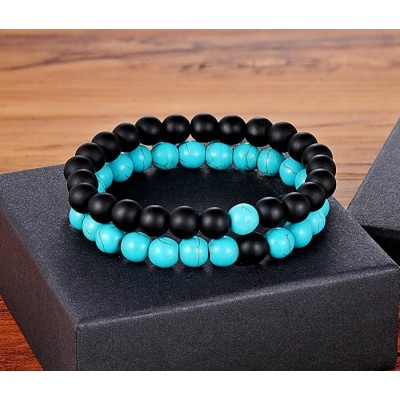 Bratari set cuplu Yin Yang Blue Black Bratari set cuplu Yin Yang Blue Black