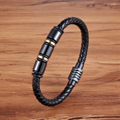 Bratara piele inox Magnetic Bullets