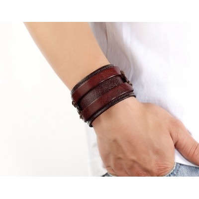 Bratara brown leather Wide Spartan