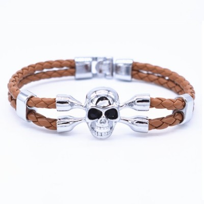 Bratara Miro Skull Silver Brown Bratara Miro Skull Silver Brown